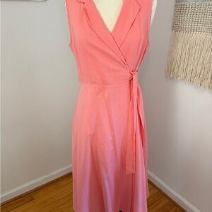 DKNY Coral Midi Wrap Dress